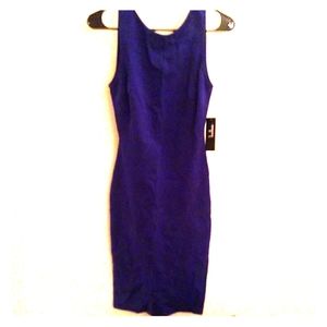 Small, brand new, dark blue dress (open back)